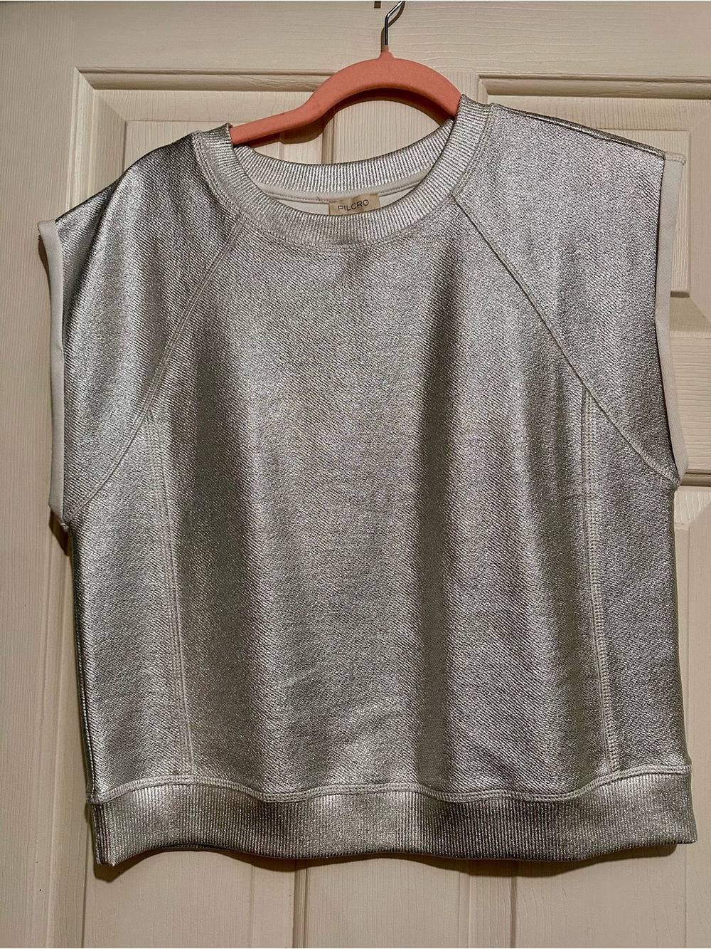Pilcro Metallic Silver Muscle Tee